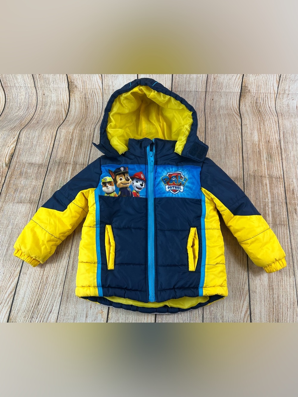 Nickelodeon Toddler Paw Patrol Puffer Winter Coat Hood Zip Up Jacket Size 3T